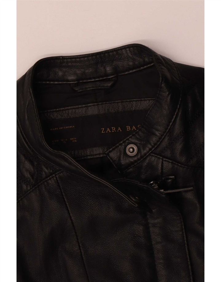 Giacca da motociclista da donna Zara UK 10 piccola in pelle nera
