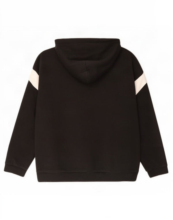 Felpa con cappuccio e collo con zip grafica Nike da uomo XL in cotone color block nero