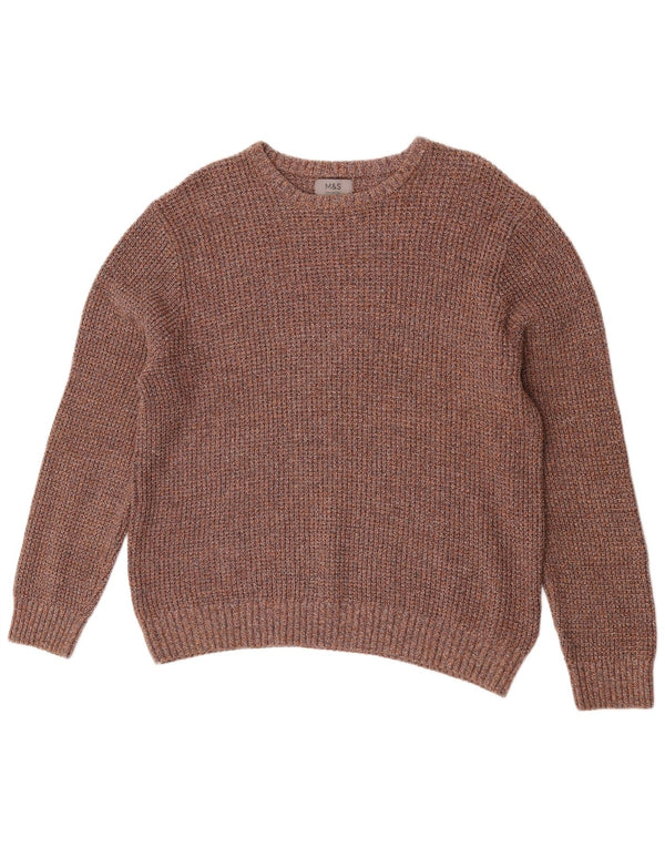 Maglione maglione con scollo a barca da uomo Marks & Spencer XL in cotone marrone