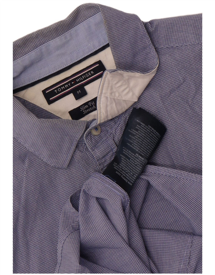 Camicia slim fit da uomo Tommy Hilfiger in cotone a quadretti blu medio
