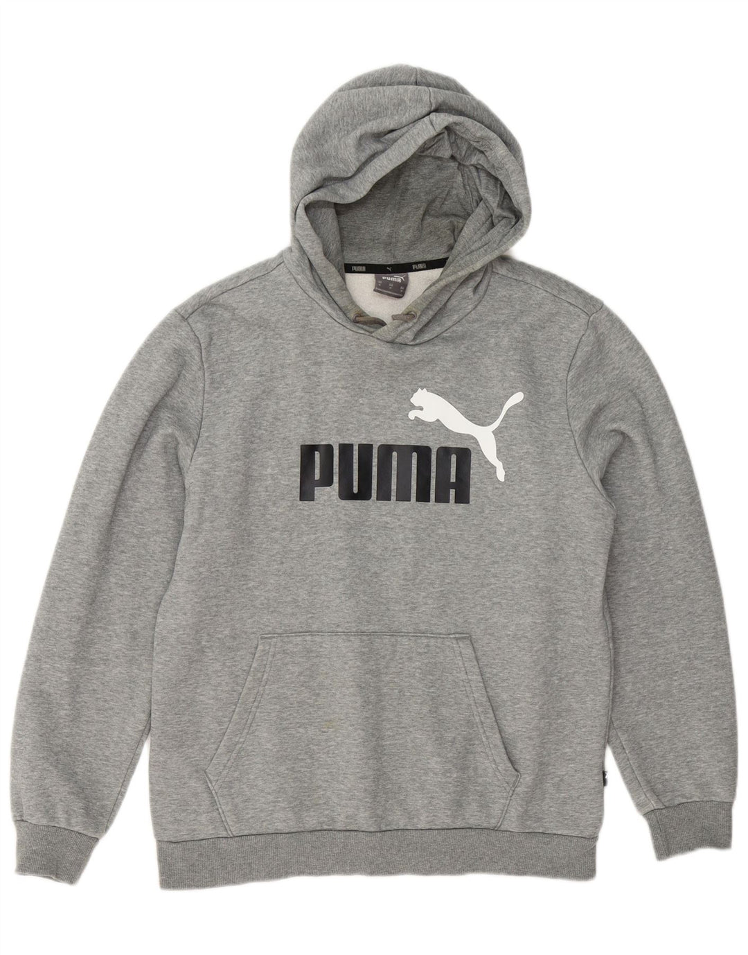 Felpa con cappuccio grafica da uomo Puma in cotone chiazzato grigio medio