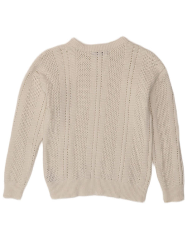 Maglione maglione con scollo a barca da donna Marks & Spencer UK 6 XS cotone bianco
