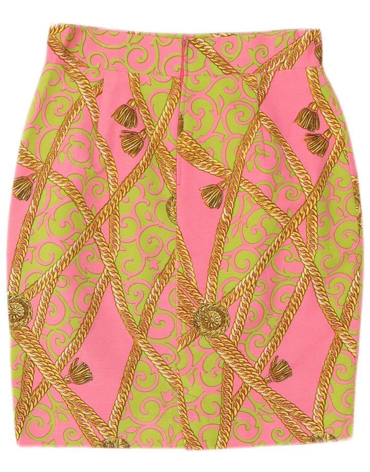 Set gonna vintage in 2 pezzi con grafica da donna IT 44 medio W28 rosa Paisley