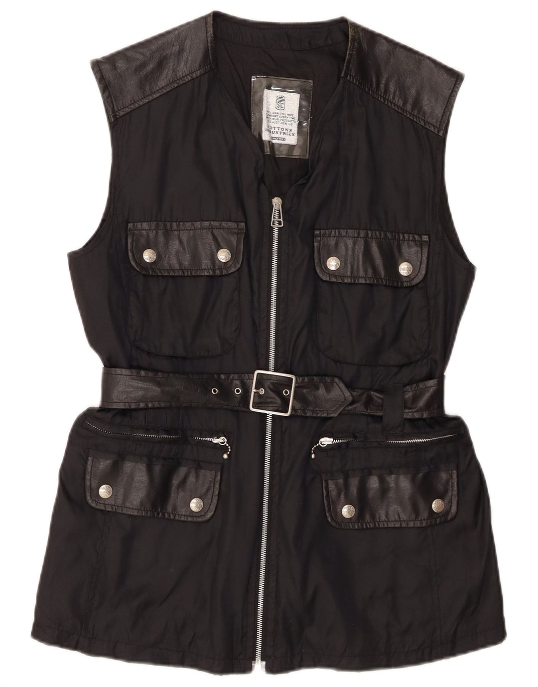 Gilet da donna di Cotton's Industries UK 14 medio nero in poliammide