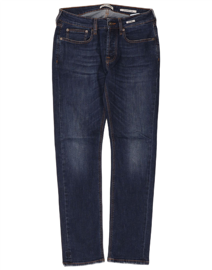 Jeans slim da uomo uniformi W32 L30 cotone blu navy
