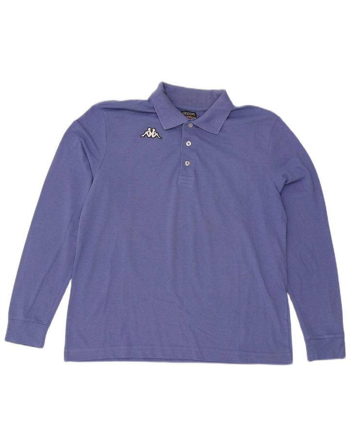 Polo Kappa da uomo a maniche lunghe grande blu