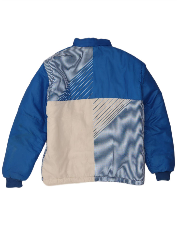 Giacca imbottita vintage da uomo UK 42 XL color block blu
