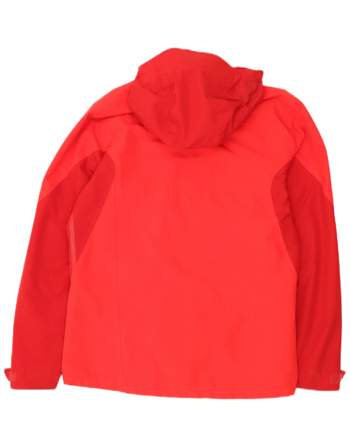Giacca antipioggia da uomo Adidas con cappuccio UK 42/44 Large Rosso Colourblock Poliestere