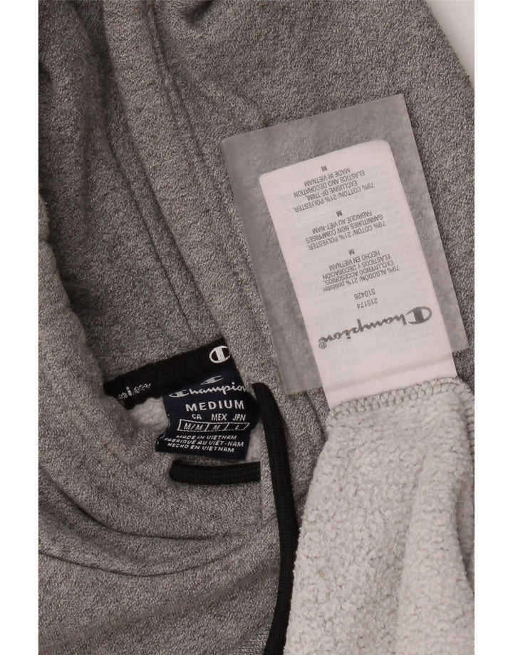 Maglione con cappuccio grafico da uomo Champion in cotone chiazzato grigio medio