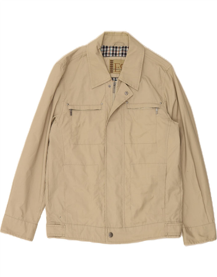 EUROPEAN PROJECT Mens Bomber Jacket UK 36 Small Beige Polyester Vintage European Project and Second-Hand European Project from Messina Hembry 