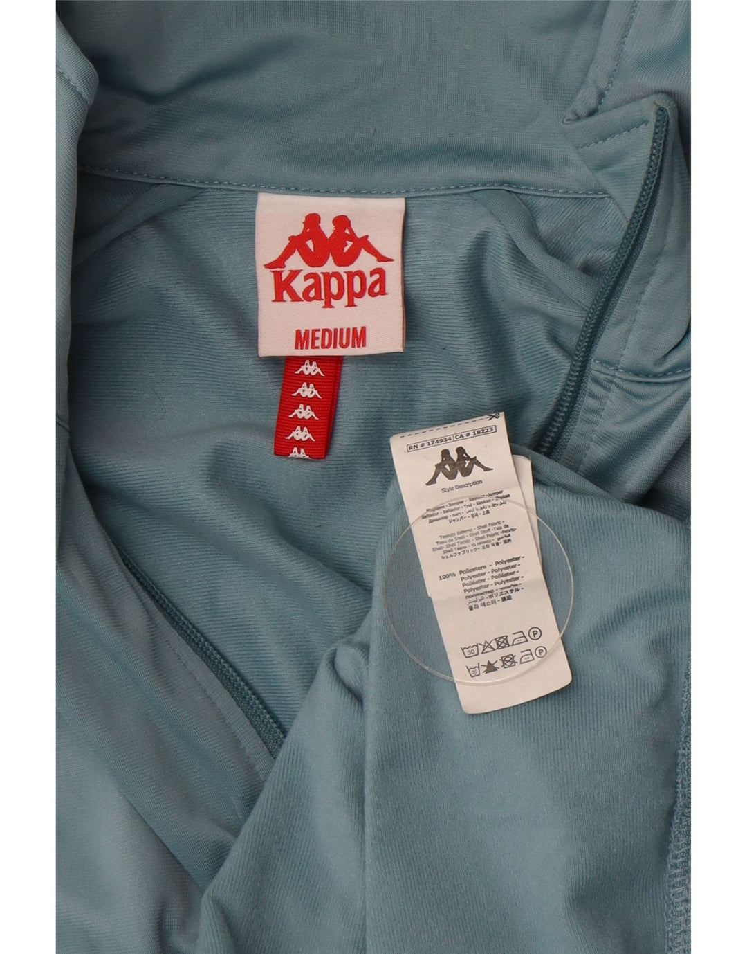 Giacca da tuta grafica da uomo Kappa in poliestere color block blu medio