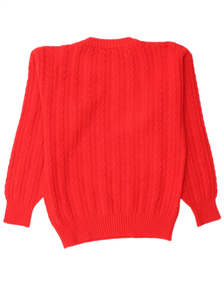 Maglione maglione girocollo vintage da uomo piccolo rosso