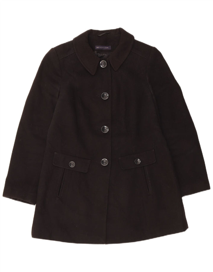 Cappotto Marks & Spencer da donna vestibilità regolare UK 10 piccolo poliestere nero