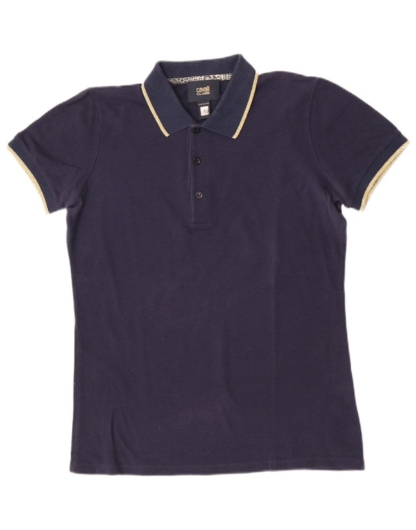 Polo da uomo Roberto Cavalli piccola in cotone blu navy