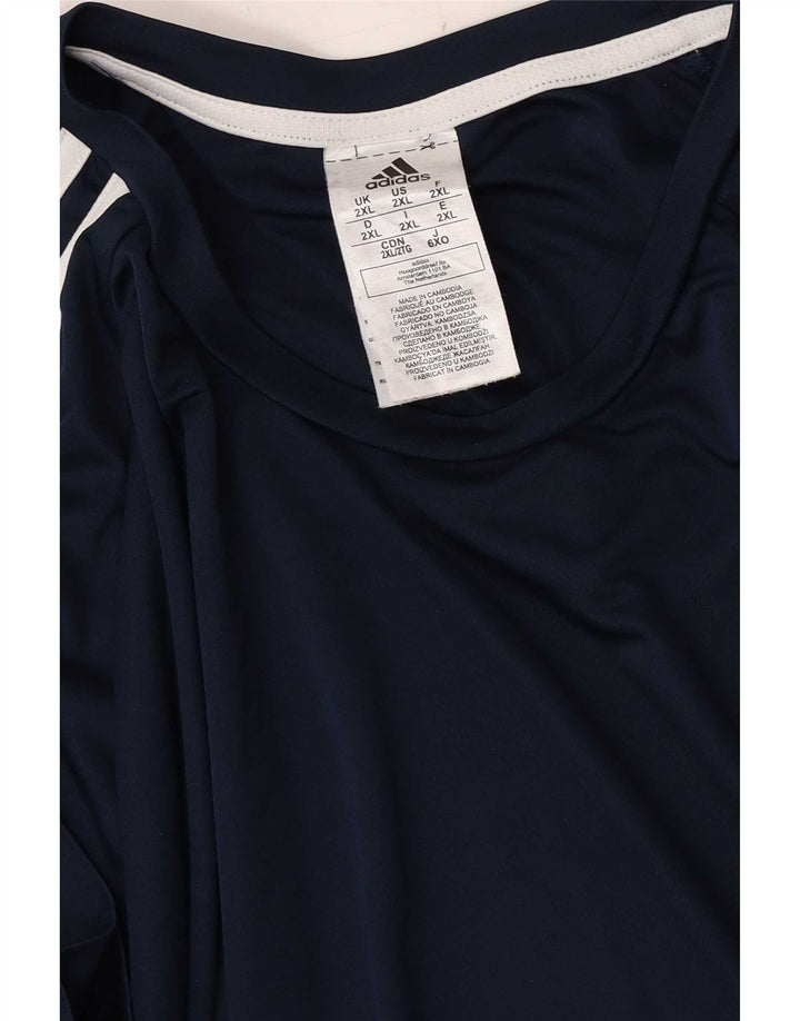 T-shirt Adidas Aeroready da uomo Top 2XL poliestere blu navy