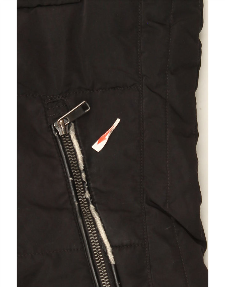 Gilet pratico con cappuccio da donna Zara UK 16 grande poliestere nero