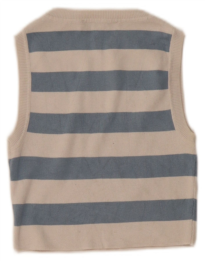 Canotta corta da donna Zara UK 8 piccola a righe blu