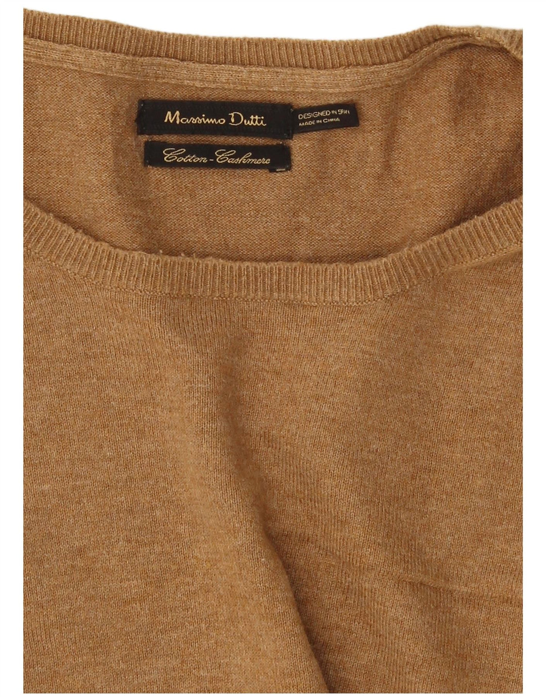Massimo Dutti Maglione da uomo girocollo in cotone color block marrone medio