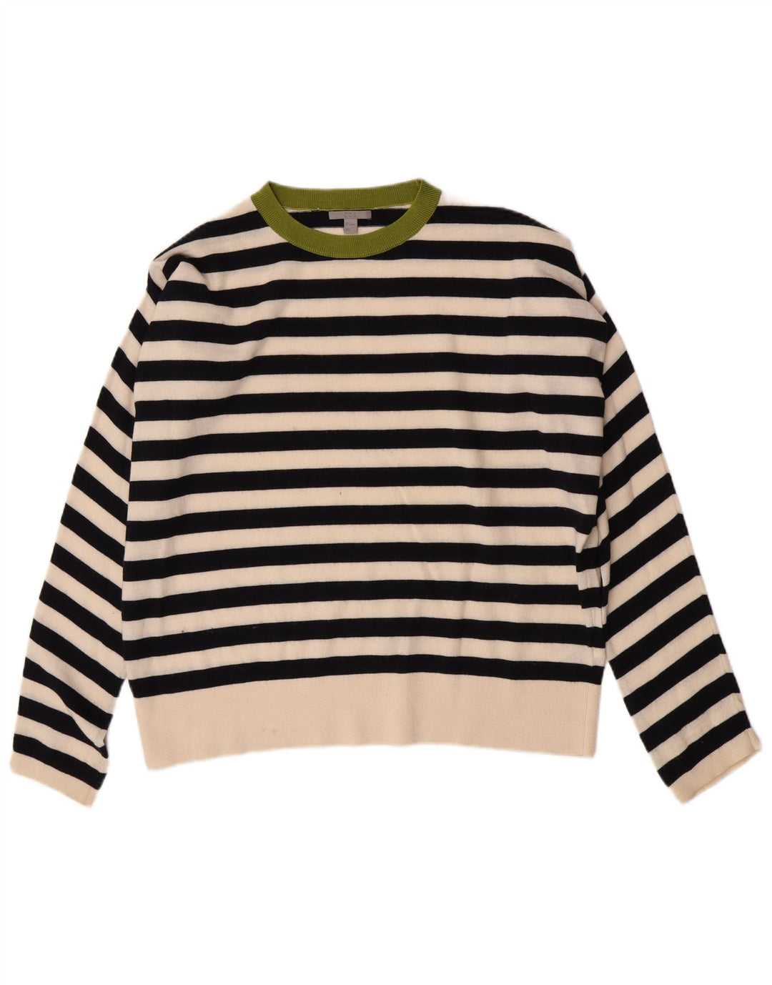 Maglione maglione girocollo oversize da donna Cos UK 10 piccolo a righe nere