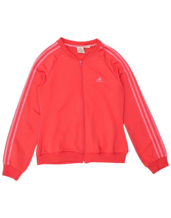 Giacca da ginnastica grafica da donna Adidas UK 12 cotone rosa medio