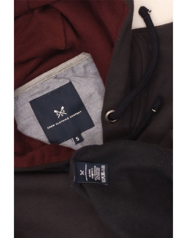 Crew Clothing Maglione con cappuccio e zip da uomo piccolo in poliestere blu navy