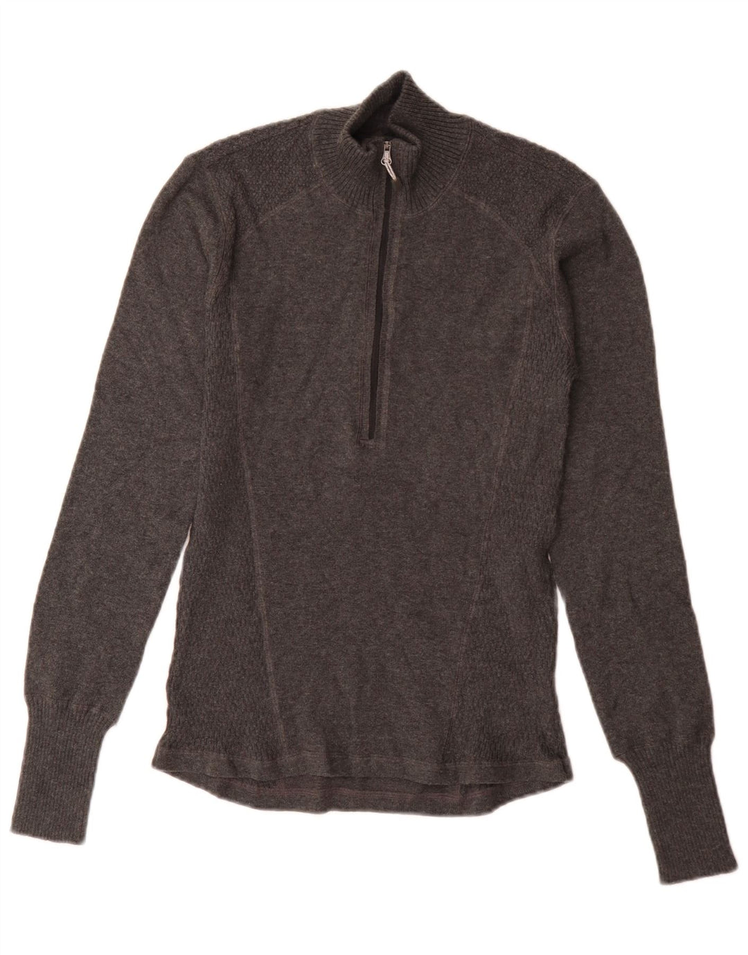 Eddie Bauer Maglione da uomo con zip e collo piccolo in cotone grigio