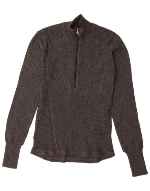Eddie Bauer Maglione da uomo con zip e collo piccolo in cotone grigio