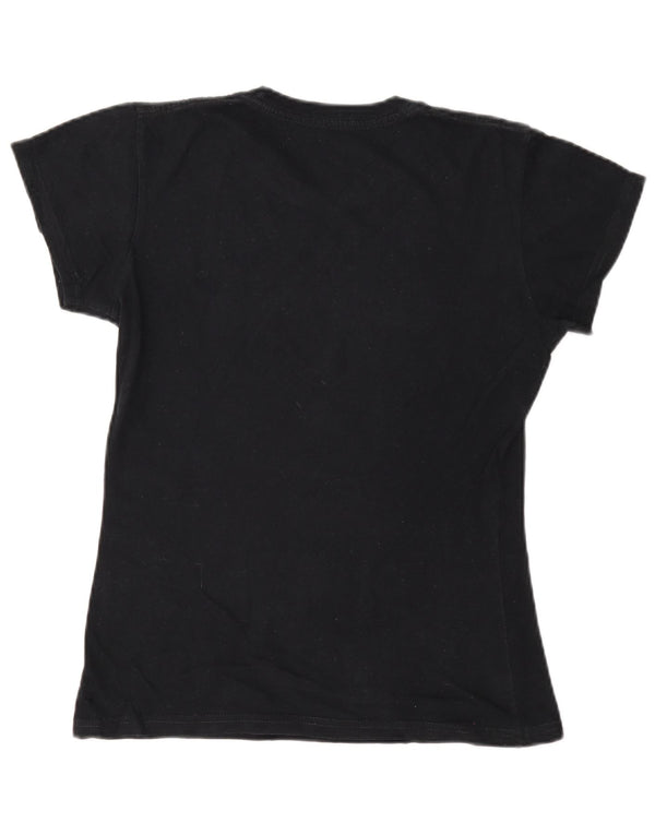Hard Rock Cafe Womens Berlin Graphic T-Shirt Top UK 10 Small Navy Blue