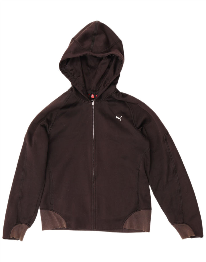 Felpa con cappuccio e zip da donna Puma UK 16 Large Nero Colourblock Poliestere