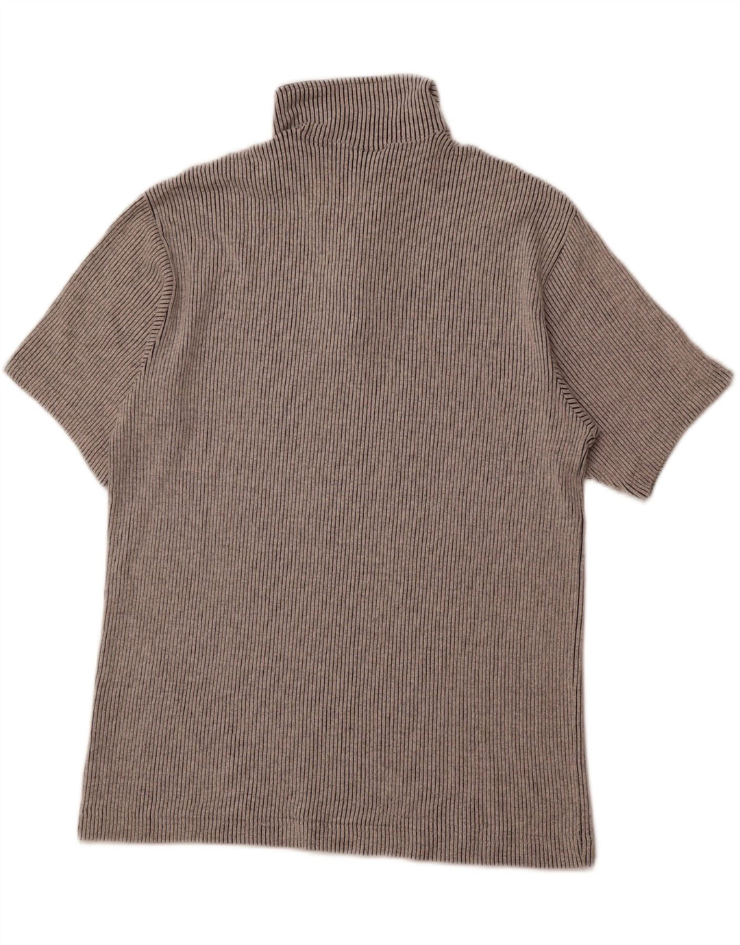 CHAMPION T-shirt da uomo con zip e collo, grande, in cotone gessato grigio