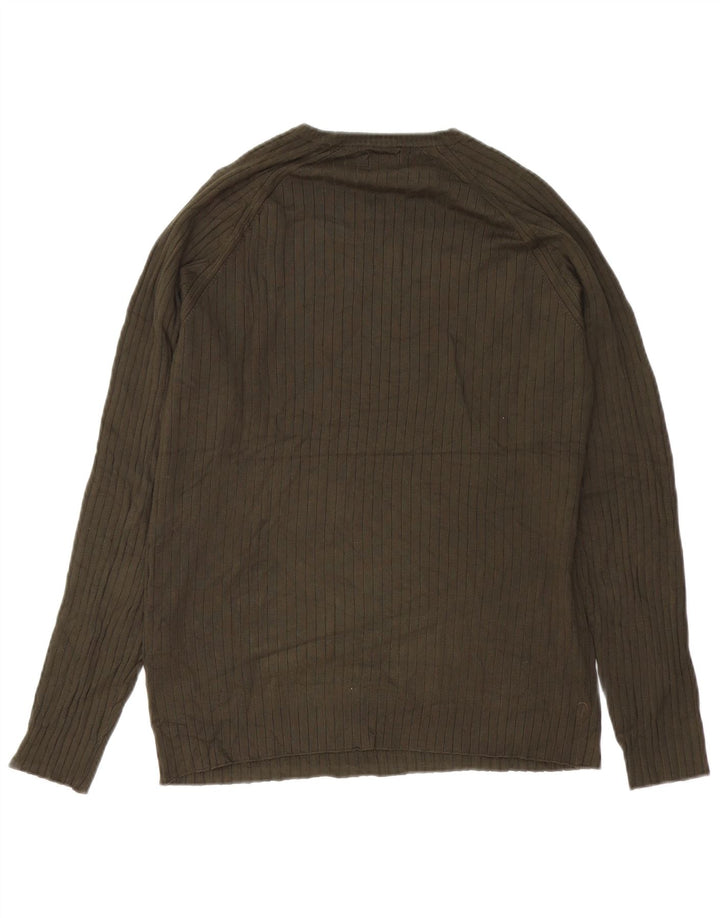 Maglione Zara da uomo girocollo in viscosa verde medio