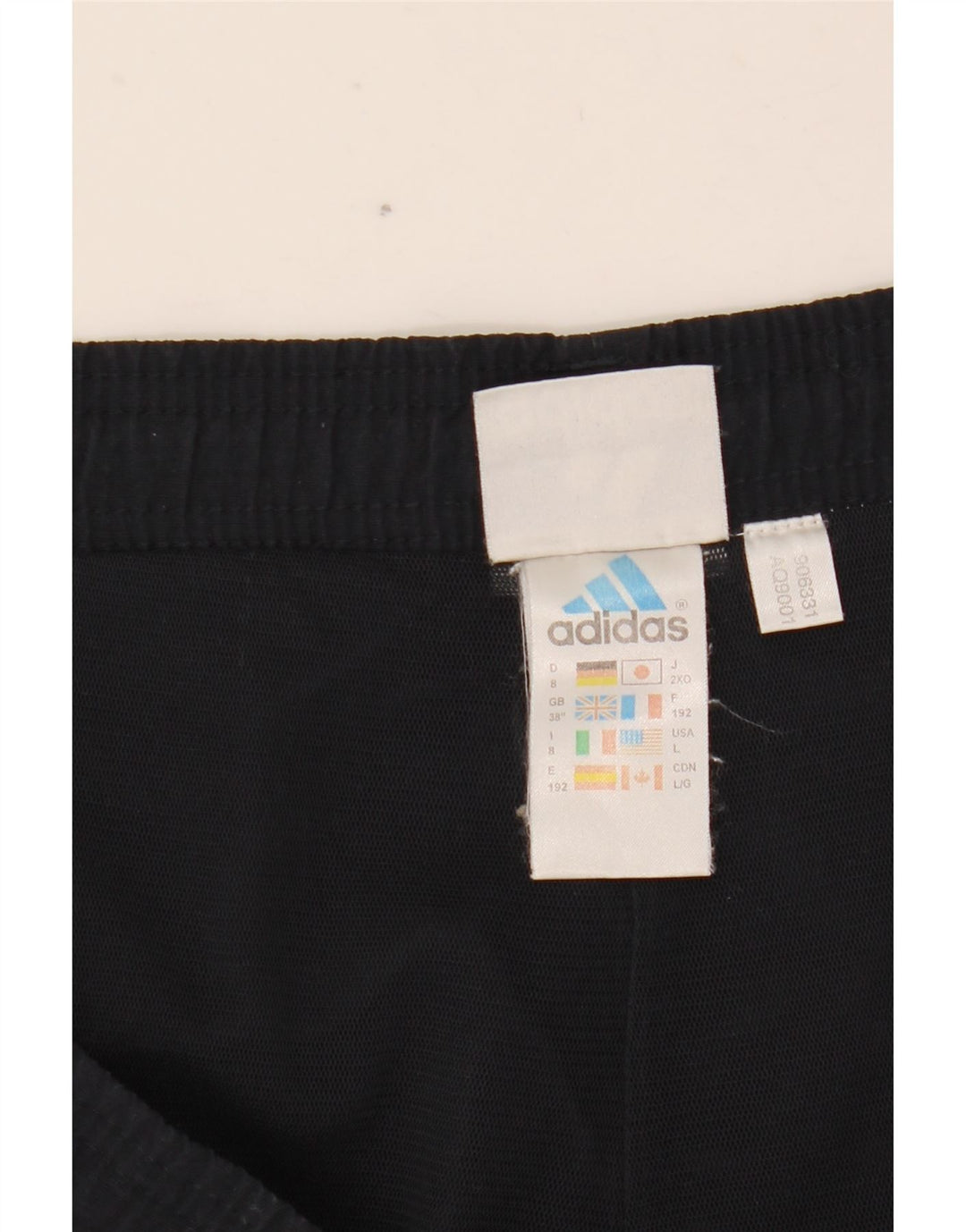 Pantaloni da tuta da uomo Adidas XL in poliestere a righe blu navy