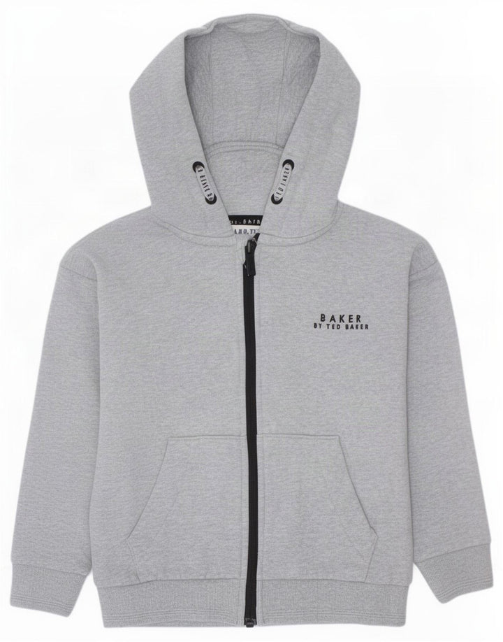 Maglione con cappuccio e zip per ragazzi Ted Baker 5-6 anni in cotone grigio