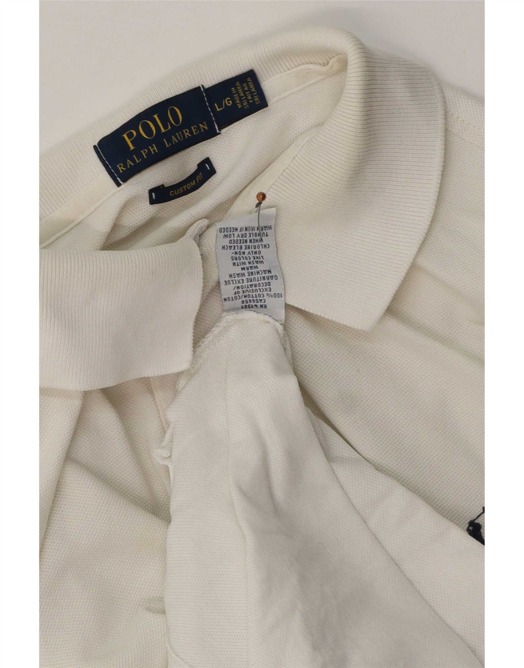 Camicia Polo Ralph Lauren da uomo su misura, taglia grande, in cotone bianco