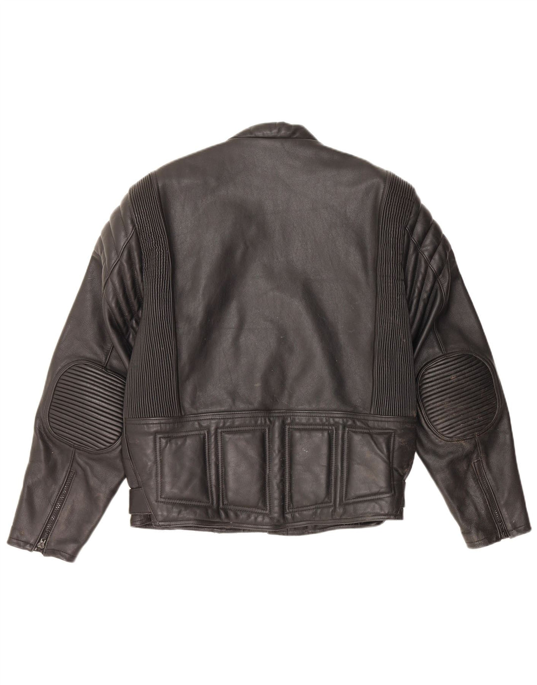 Giacca da motociclista in pelle da motociclista vintage da uomo UK 36 piccola in pelle nera