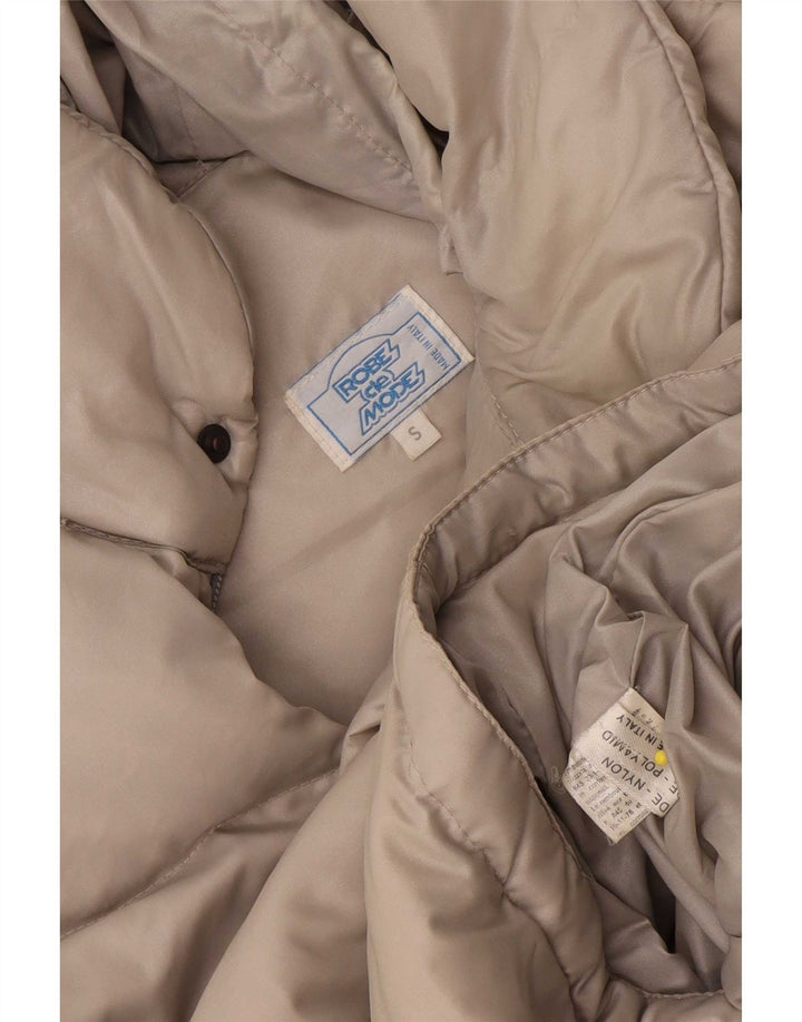 Giacca imbottita ampia da uomo vintage UK 36 piccola in nylon bianco