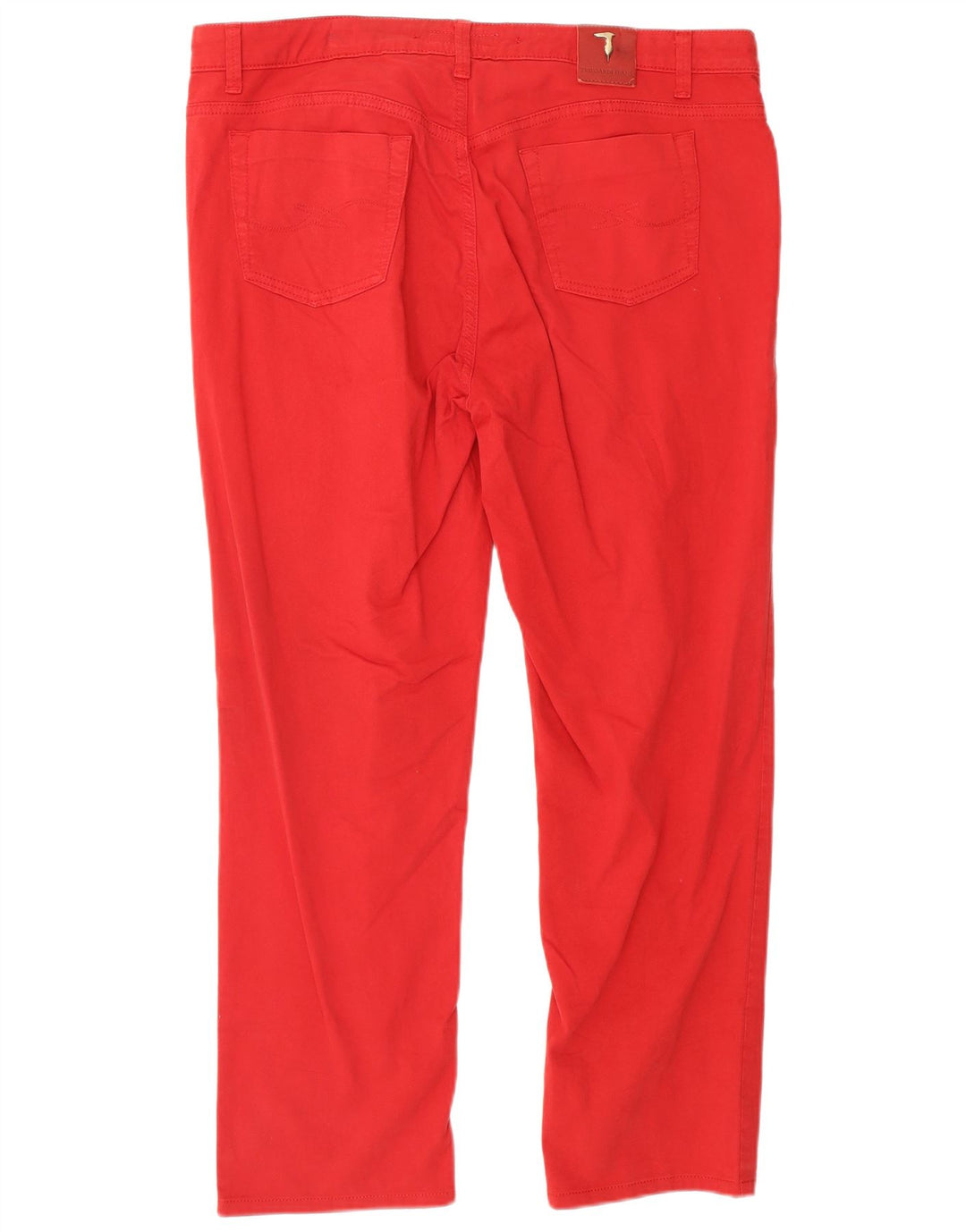 Pantaloni Casual Dritti Donna TRUSSARDI W34 L26 Cotone Rosso