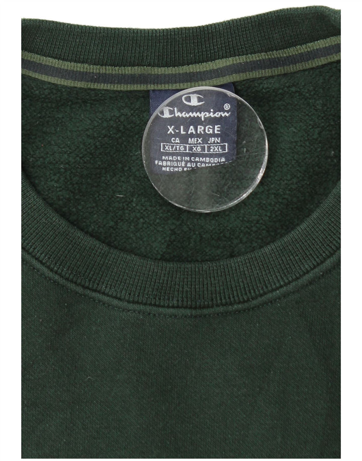 CHAMPION Felpa con grafica da uomo Maglione XL Cotone verde