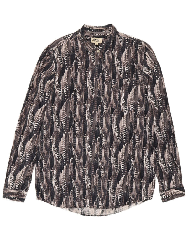 Camicia da uomo con motivo astratto Jack Wills in cotone grigio medio