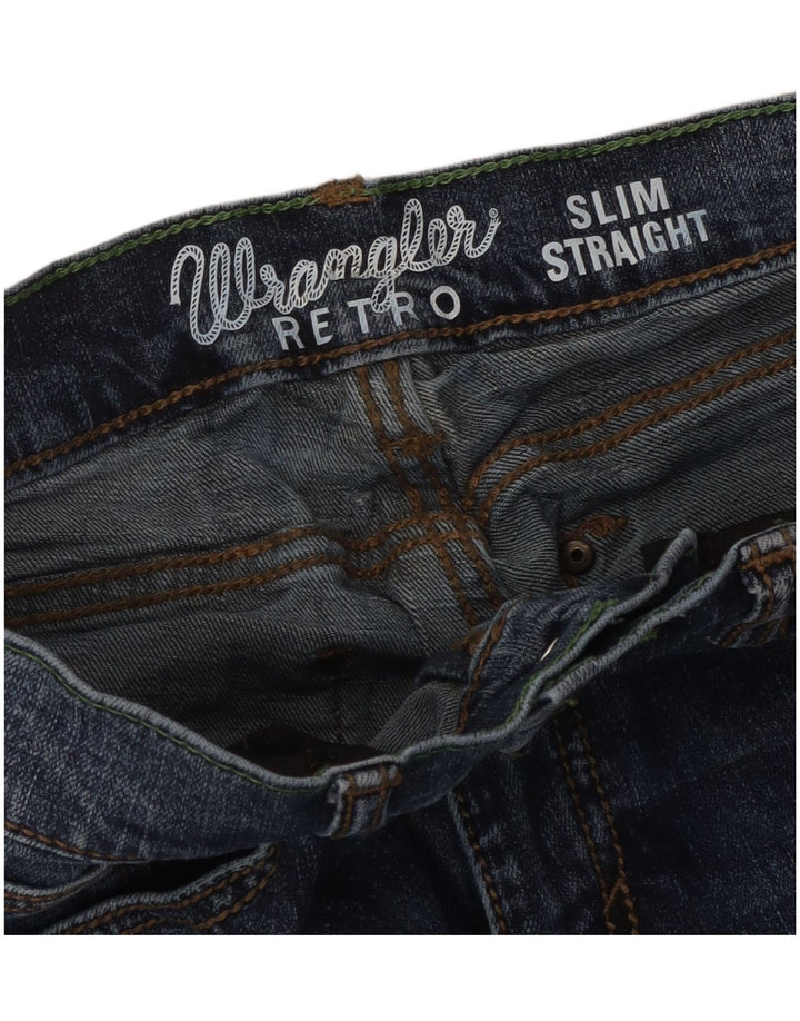 Jeans dritti slim retrò da donna Wrangler W28 L30 Blu