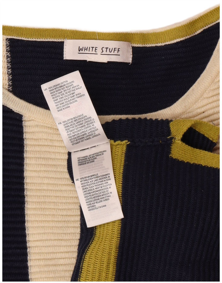 WHITE STUFF Maglione da donna con scollo a barca UK 18 XL Multicolore