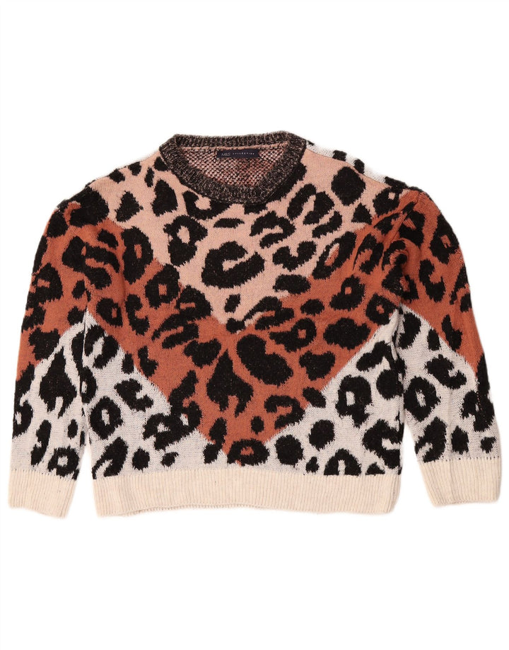 Maglione maglione con scollo a barca da donna Marks & Spencer UK 10 piccolo multicolore