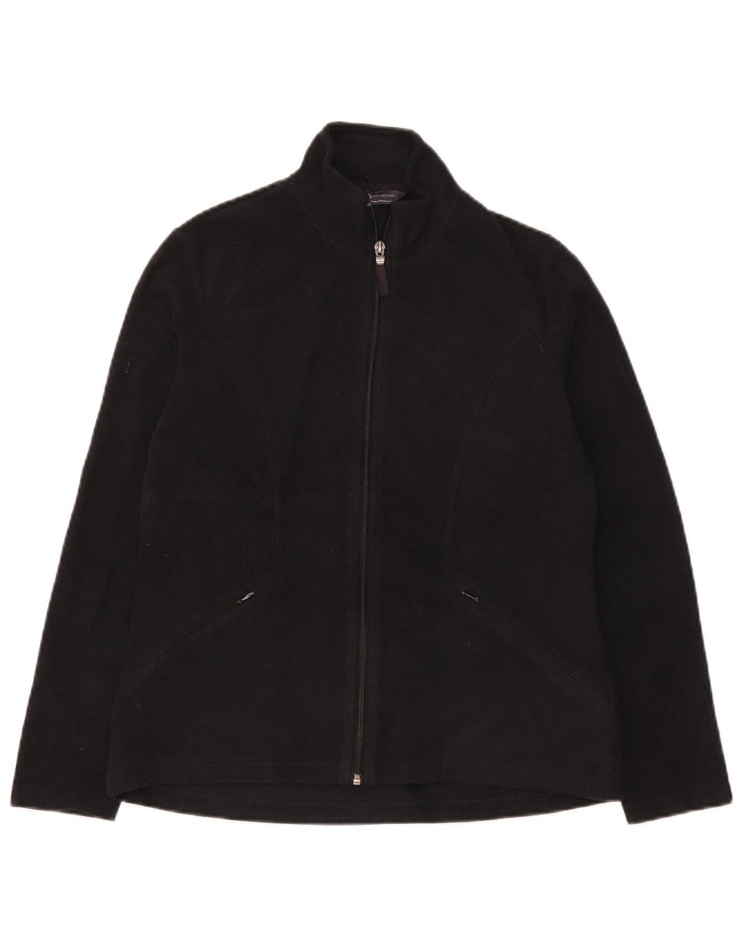 Giacca in pile da donna Marks & Spencer UK 12 poliestere nero medio