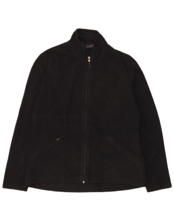 Giacca in pile da donna Marks & Spencer UK 12 poliestere nero medio