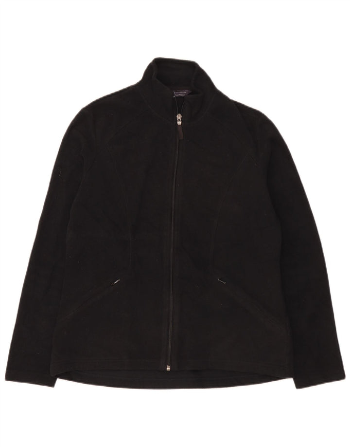 Giacca in pile da donna Marks & Spencer UK 12 poliestere nero medio