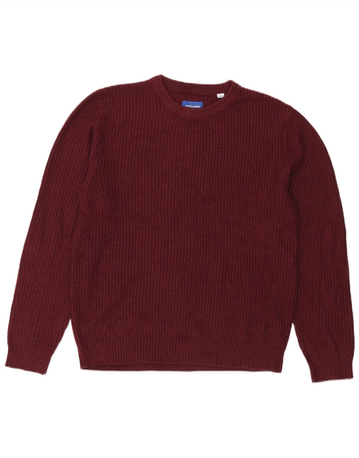 Jack & Jones Maglione girocollo da uomo in acrilico bordeaux medio