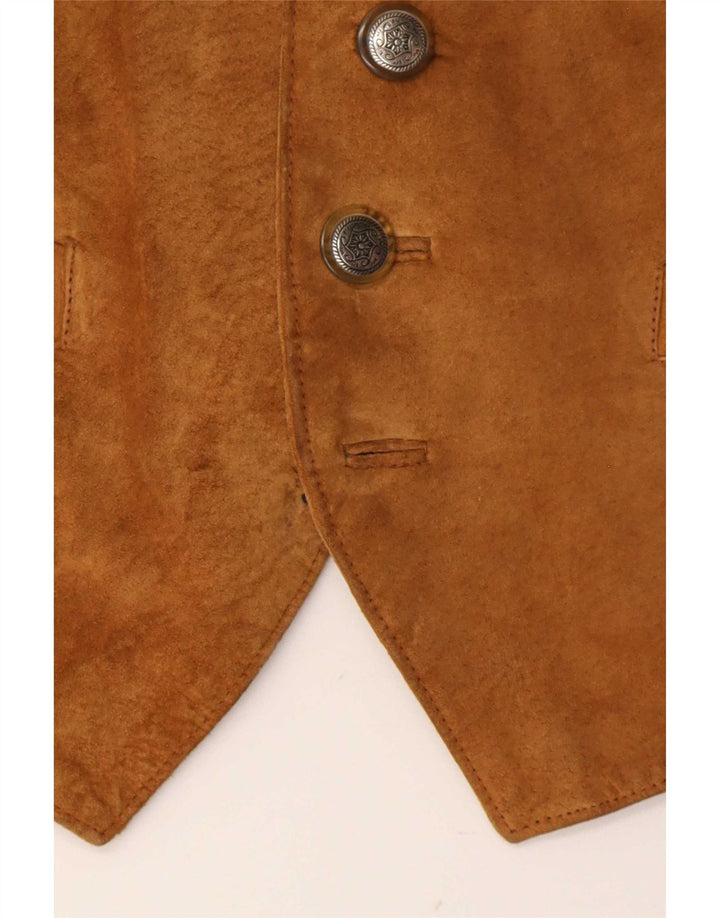 Gilet da uomo in pelle scamosciata Broadway IT 52 Large in pelle beige