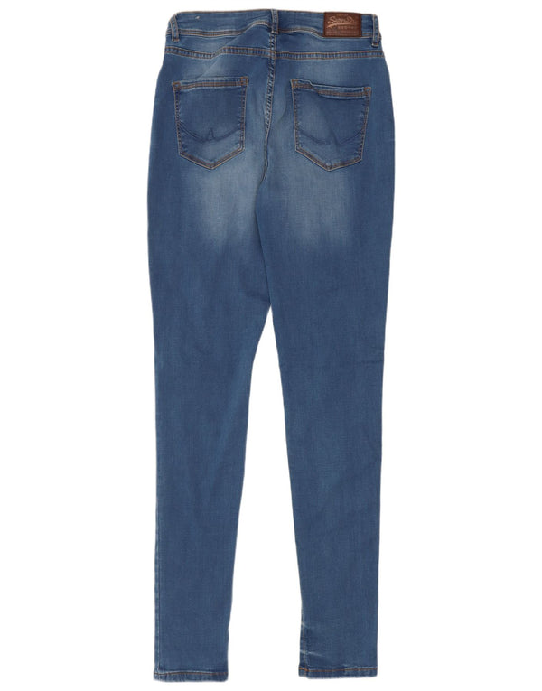 Superdry Jeans skinny effetto consumato Sophia da donna UK 12 Medium W28 L32 Blu