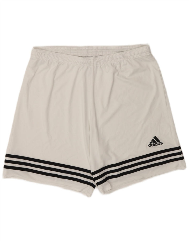 Pantaloncini sportivi Adidas Climalite da uomo grandi in poliestere bianco