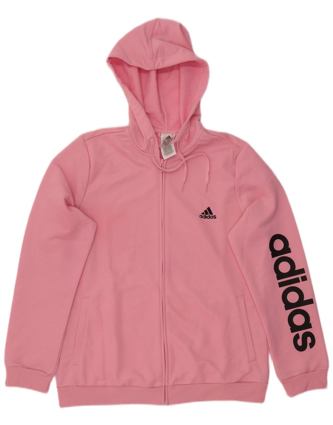 Felpa con cappuccio e zip grafica da donna ADIDAS UK 20/22 XL Poliestere rosa